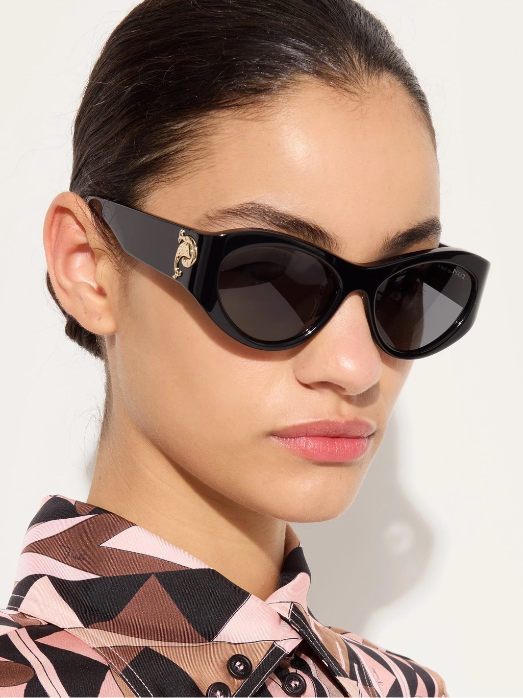 Emilio Pucci Black Cat-Eye Sunglasses